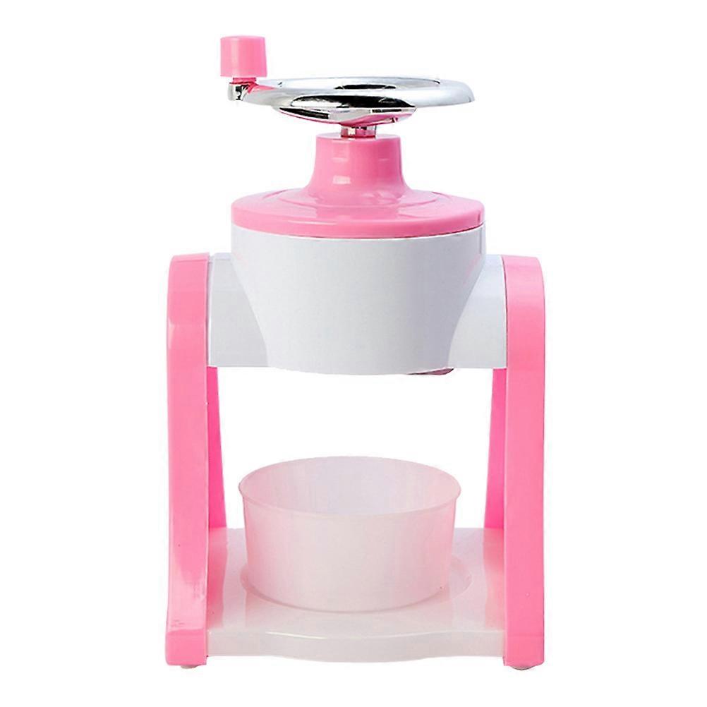 Manual Pink Ice Crusher for Kitchen Use ABS Material Makes Shaved Ice and Slush 1pc