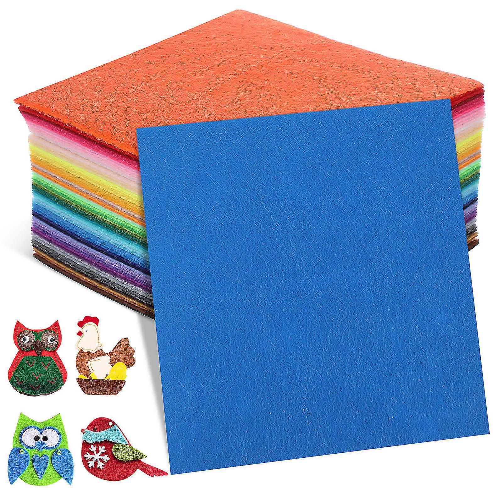 60pcs Felt Sheets Craft Fabric Squares Soft Textured for Sewing Home Decor Patchwork Projects