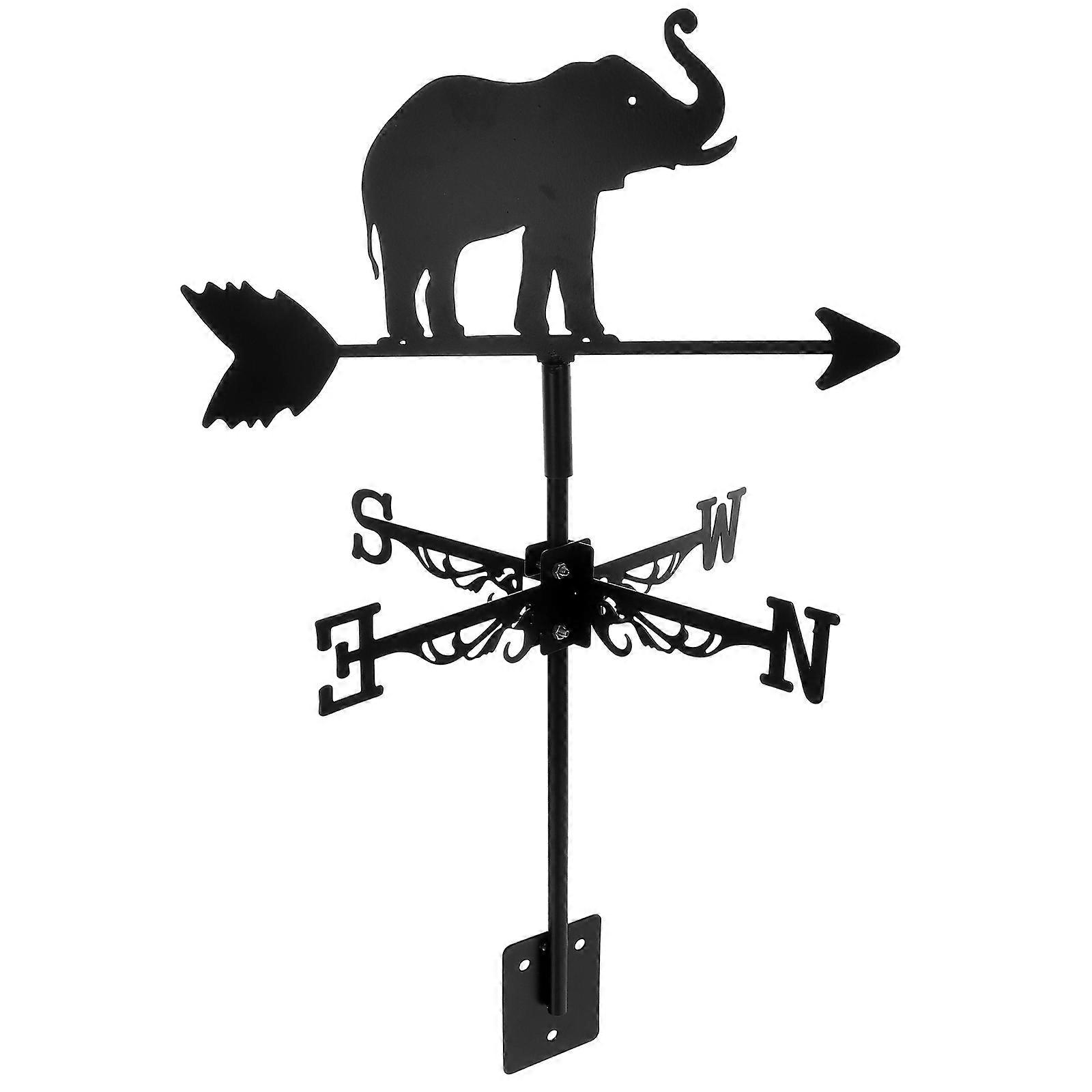 Metal Elephant Weather Vane Iron Garden Decor Outdoor Wind Indicator Durable Easy Installation For Courtyard Flying Enthusiasts