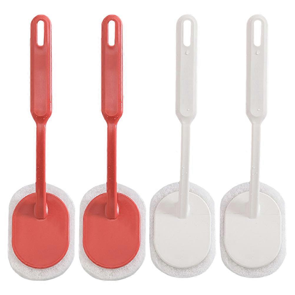 Here's a polished and professional product description based on the title you provided:
**4pcs Long Handle Cleaning Sponge Brush – Ergonomic