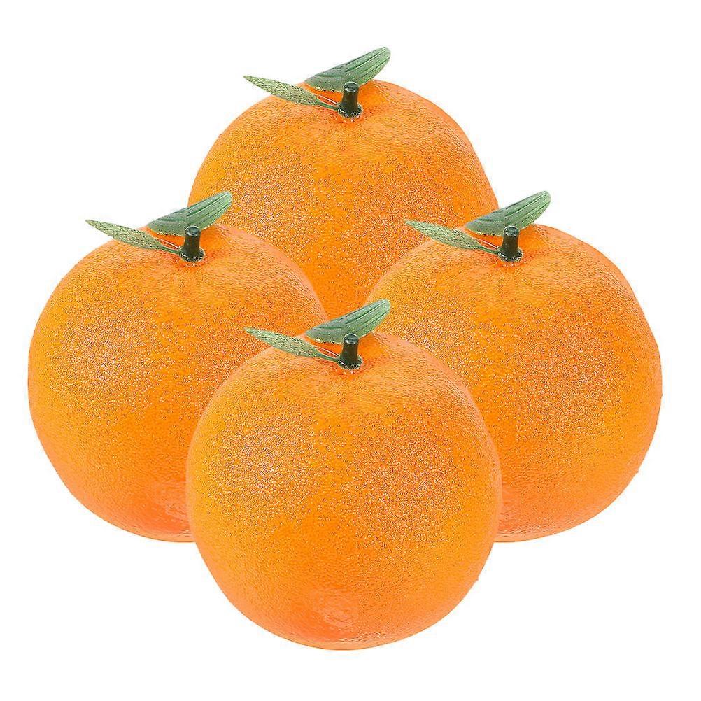 Faux Oranges Decor Imitation Oranges Adornment Dining Table Decoration Round Shape 4Pcs