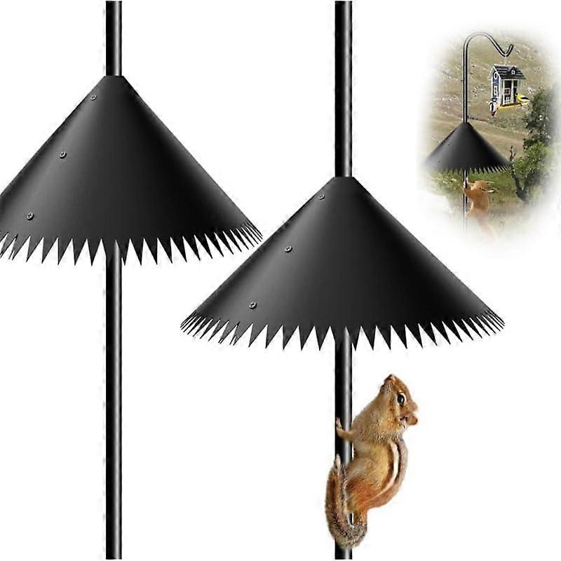 Squirrel Proof Protective Post Holder for Bird Feeders, Black (2 Pieces)