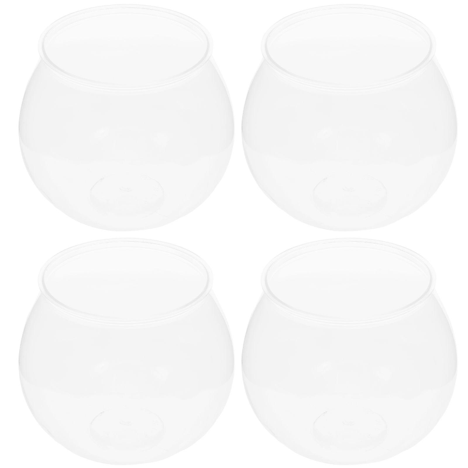 4pcs Mini Plastic Fish Tank Household Goldfish Tank Fish Bowl Aquarium Tank Clear Fish Tank
