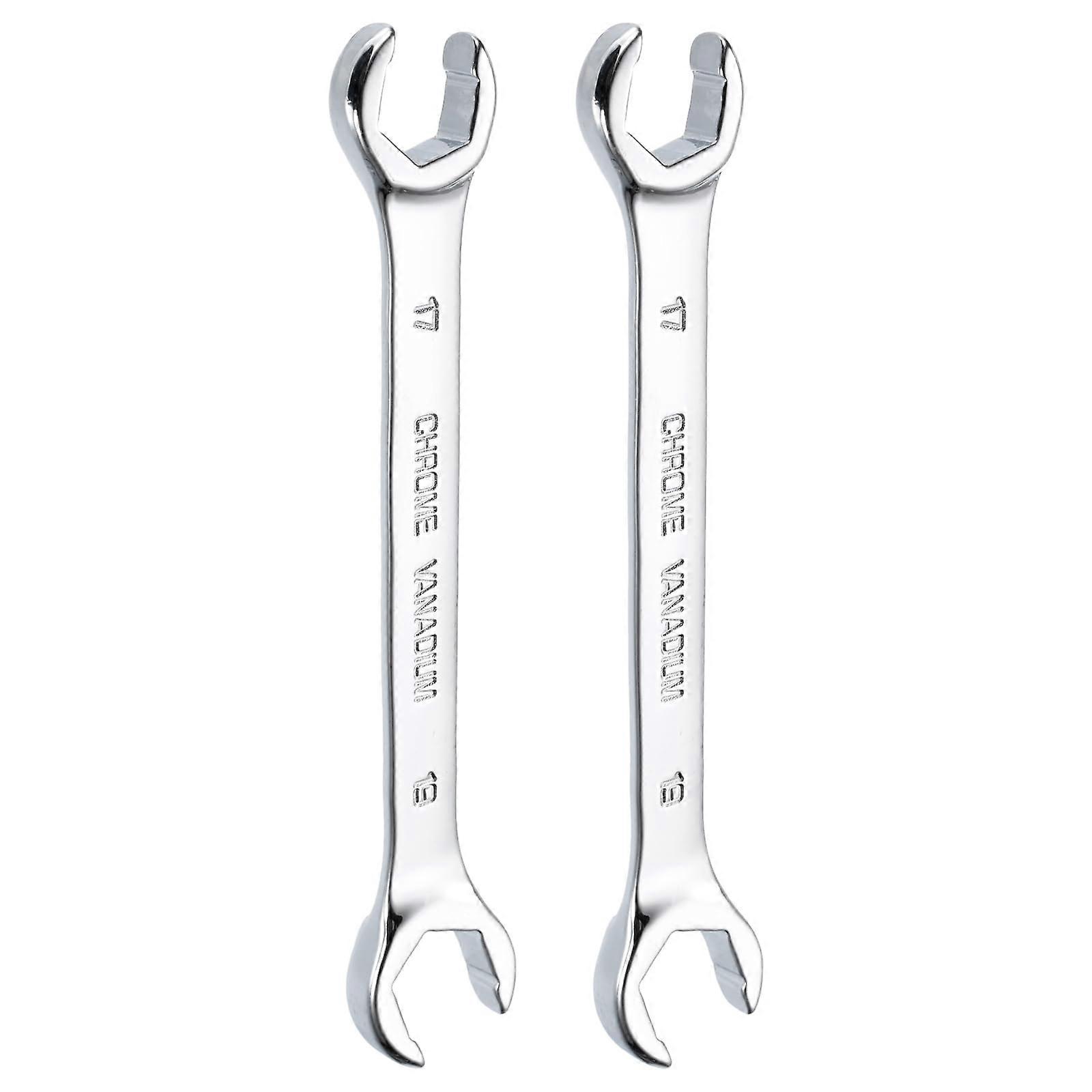 Metric Wrench 17mm x 19mm High Carbon Steel Chrome Plated Wrench Set For DIY, Car Repairs, Home Maintenance - 2 Pack