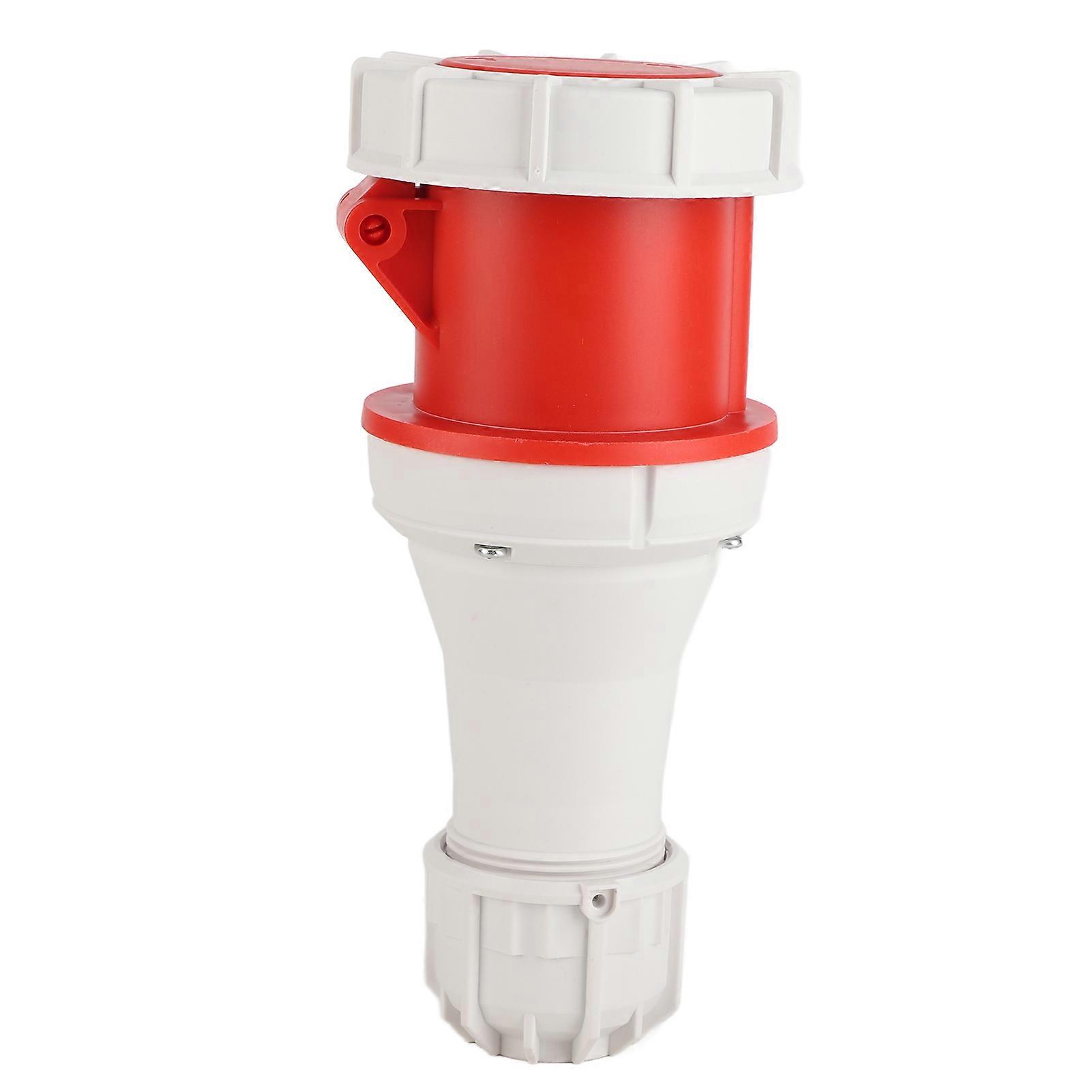 5 Pin Industrial Plug 63A Stable Waterproof Compact Aviation Plug for Breweries Workshops Camping Red