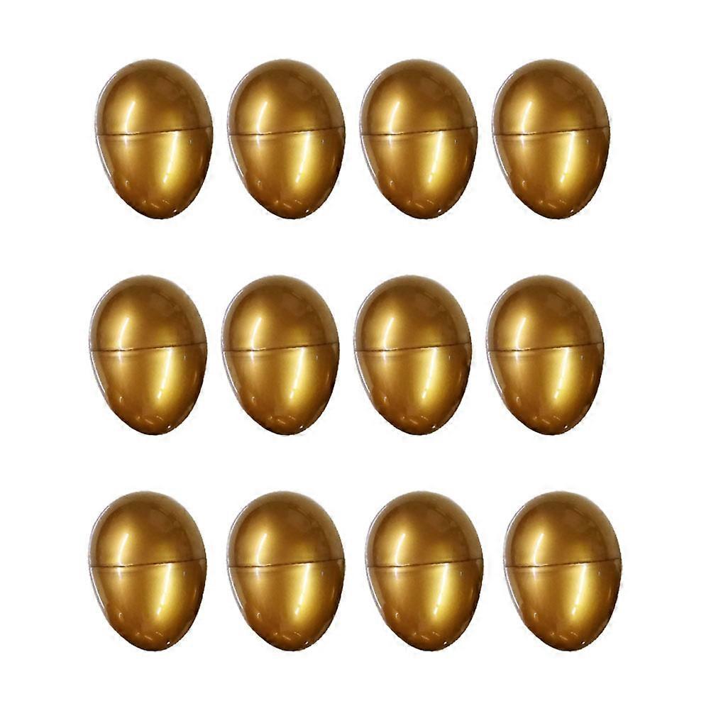 Golden Shiny Easter Eggs Gift Packing Toys for Game Playing 12 Pcs Decorative Eggshell
