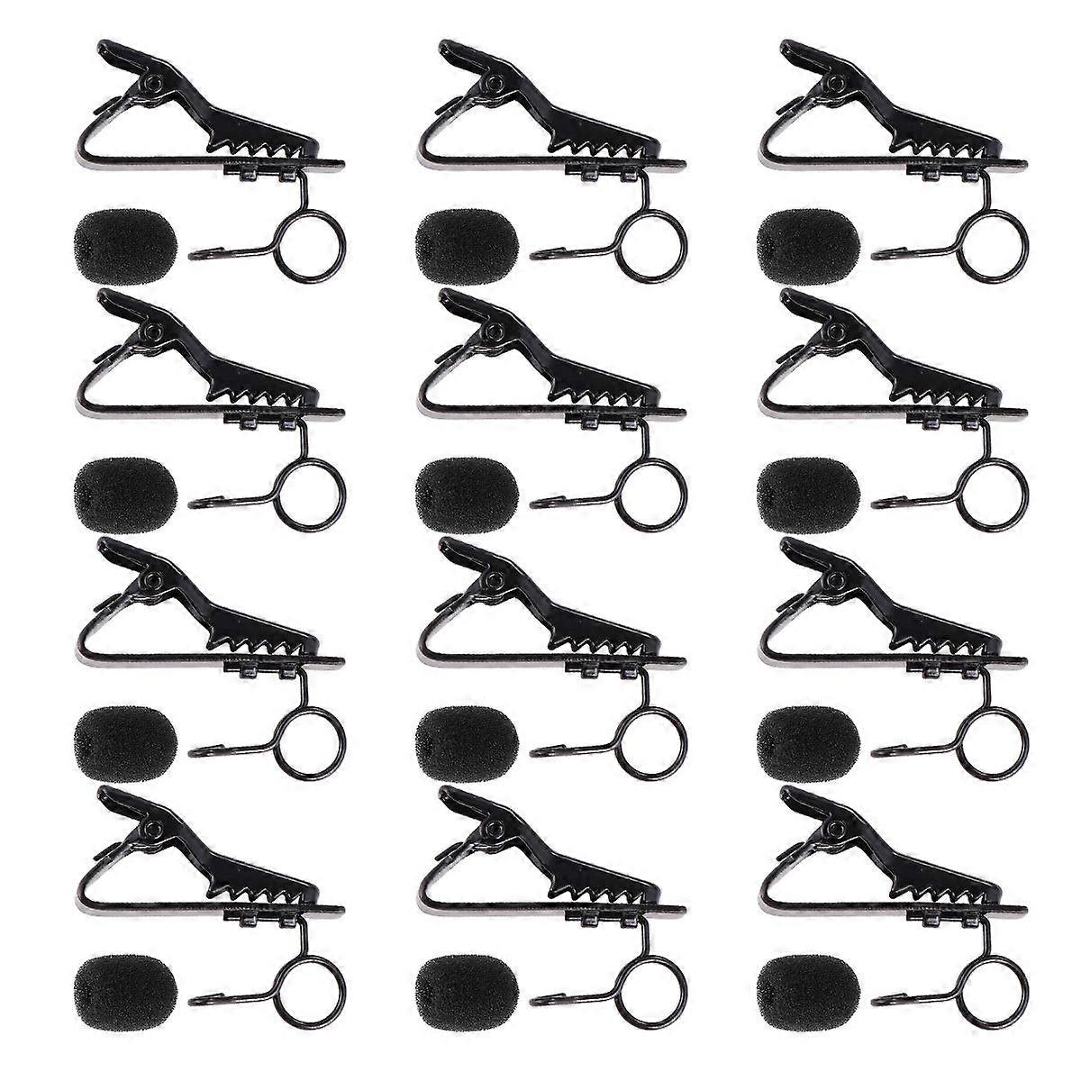 24PCS Microphone Clips for Lavalier Mics with Sponge Covers for Voice Chat, Video Conferencing, and Karaoke Use