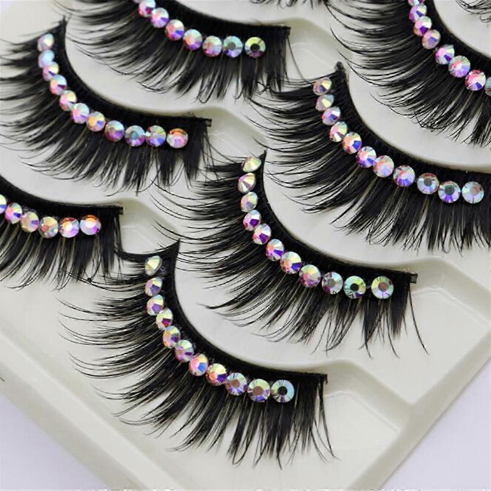 Natural False Eyelashes 5 Pairs Of Colored False Eyelashes Three-dimensional Multi-layer False Eyelashes