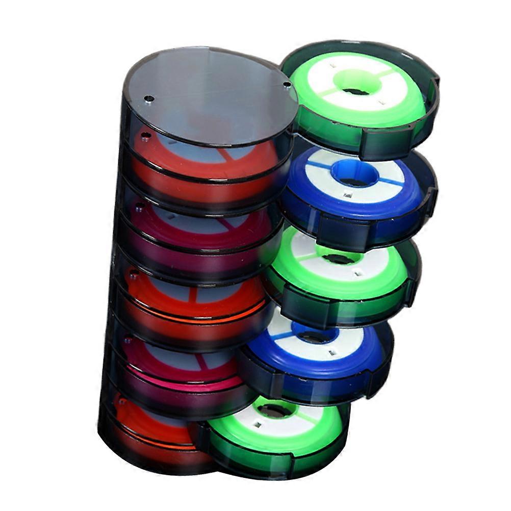 Fishing Tackle Rainbow Rotary Mainline Box Large Bobbin Box Silicone Fishing Line Spools For Fishermen L Size Multi-Purpose 10Pcs