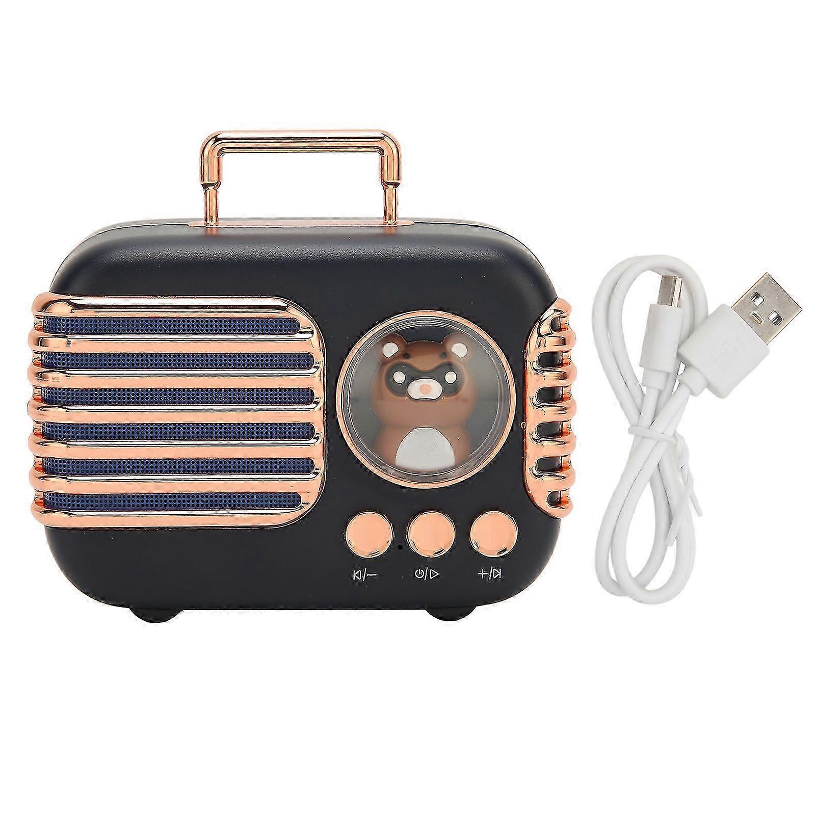 Portable Wireless Mini Speaker with Bluetooth 5.0, 5W Stereo, Memory Card Support for MP3 Mobile Phones and Laptops, Black