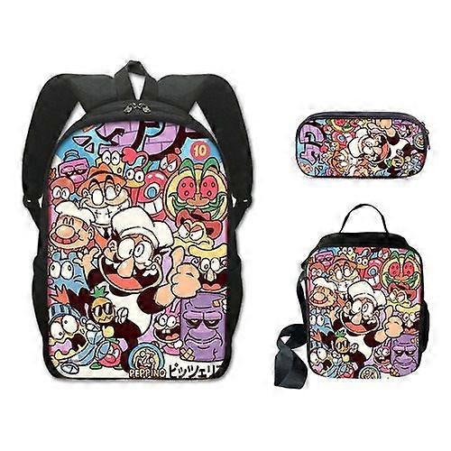 17-inch student backpack set 3D digital printing backpack three-piece set