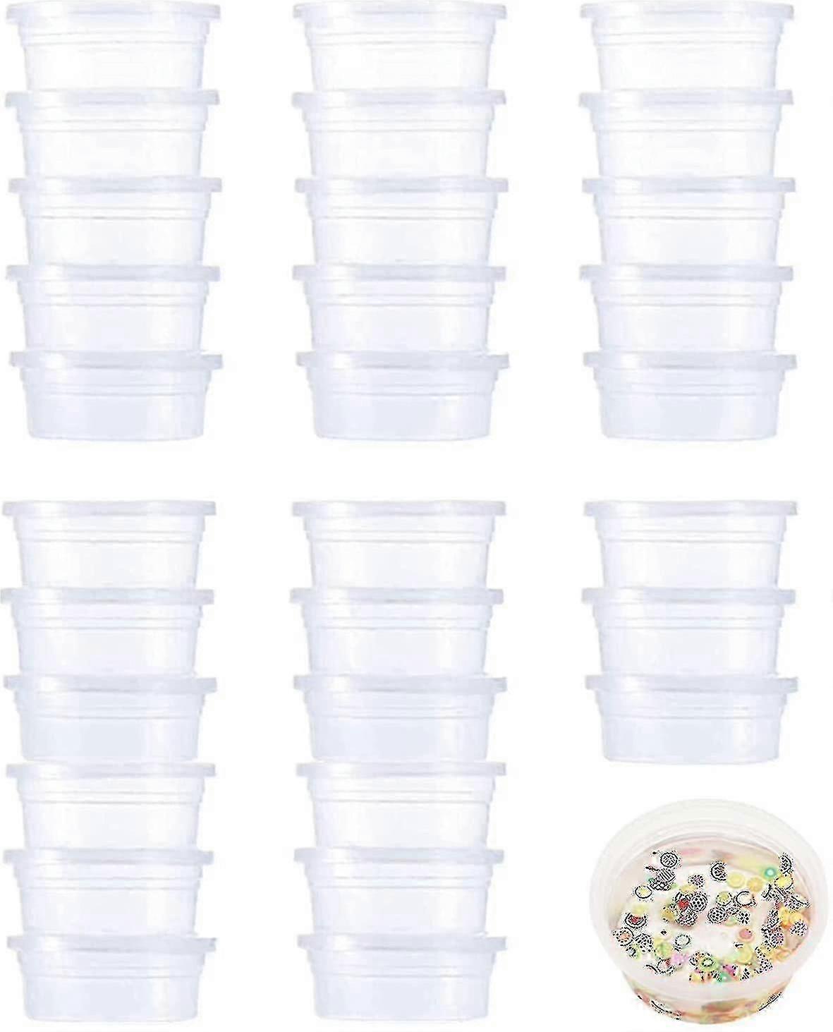 40 Pcs Storage Boxes Clear Plastic Sauce Jars Leakproof Storage Cups Storage