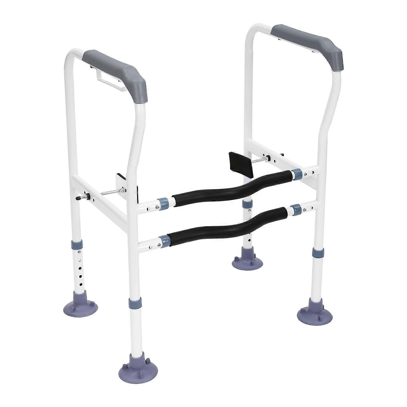 Toilet Rail Grab Rail with NonSlip Handles Height Adjustable Load 200kg for Elderly