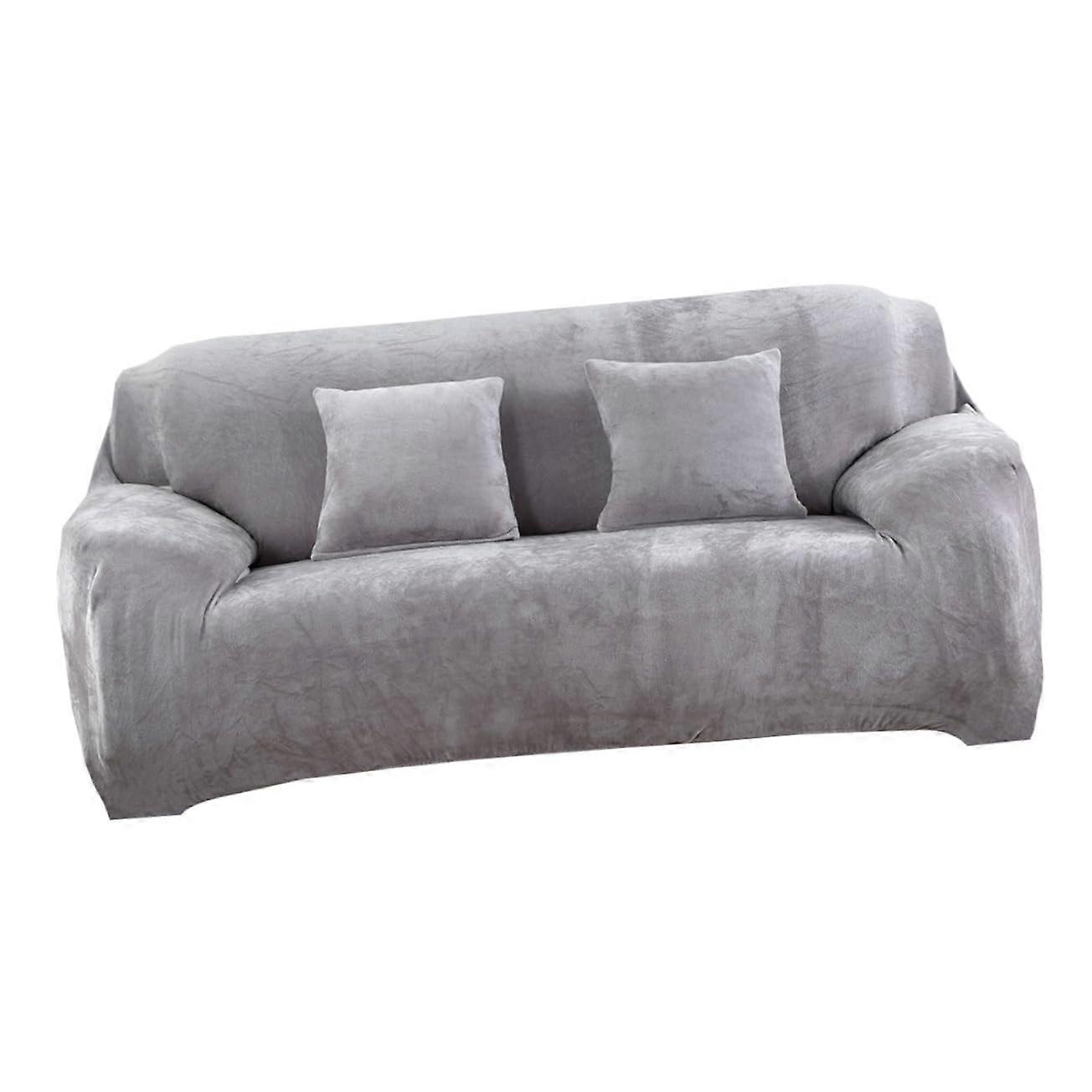 Elastic sofa cover made of polyester spandex, nonslip and removable for seat sofas, easy to care for and protective for faux furniture.