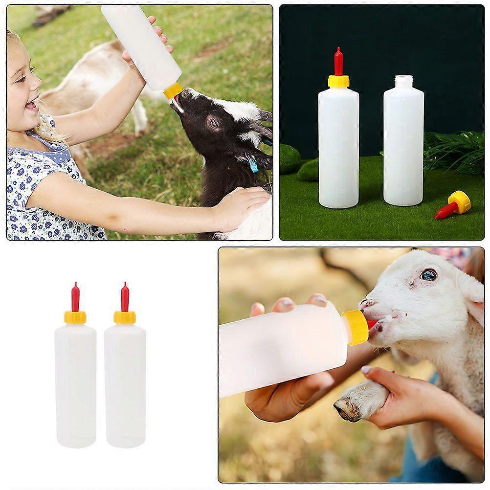 1 Set Ziegenfütterungsflasche: Lamm-Stillflaschen mit wiederverwendbaren Saugern für Kleintiere - Tragbarer Milchfutterautomat für Reisen 500ml