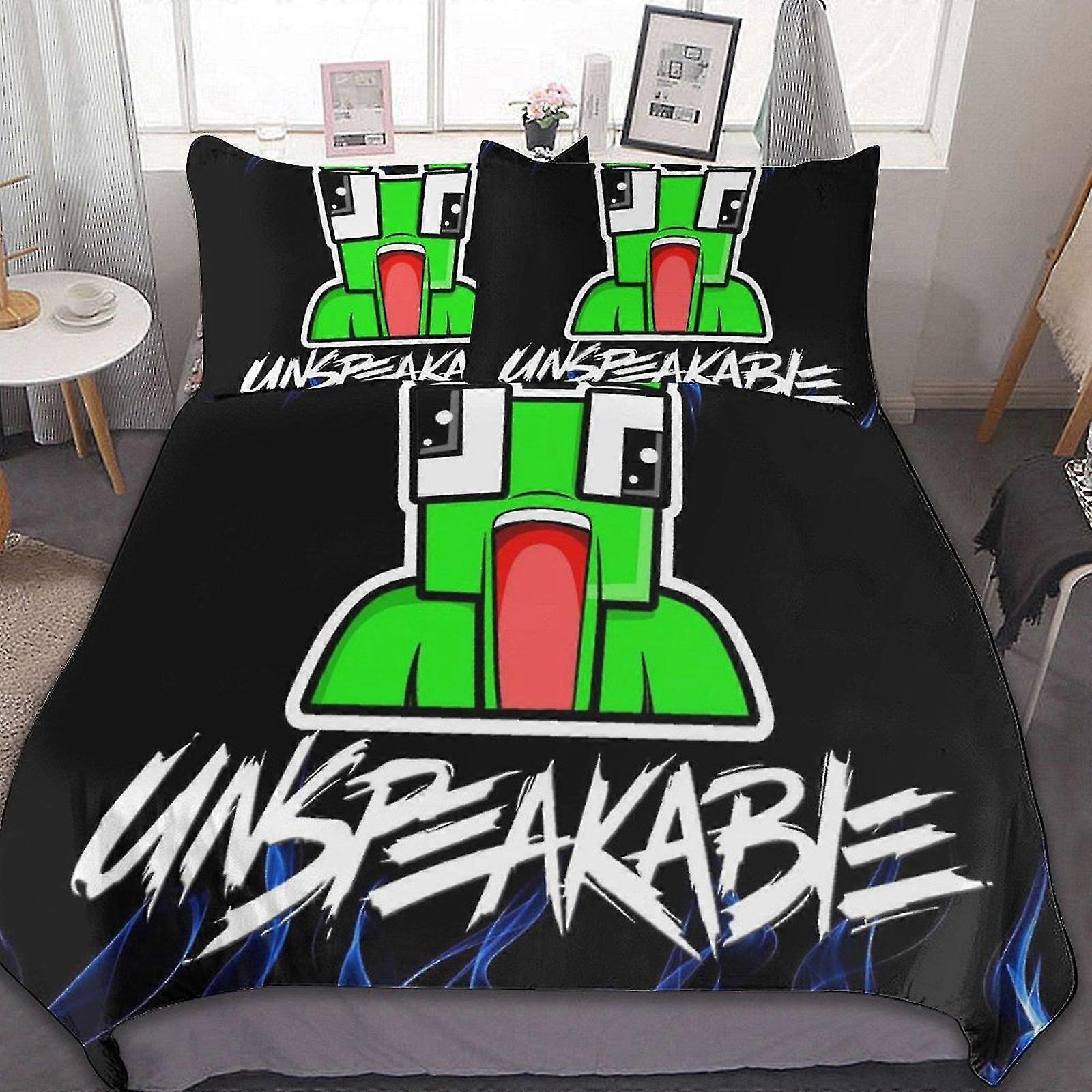 Lightweight Microfiber Bedding Set, 3D Printed 3-Piece Comforter Set with Duvet Cover and Pillow Shams for Kids