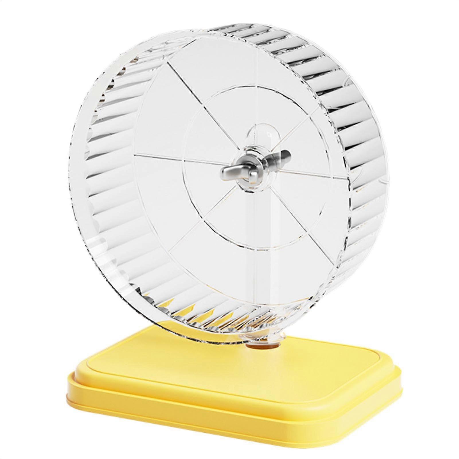 Hamster exercise wheel, silent, small animal running wheel – Doublebearing, quiet for small pets, gerbils, 17 cm, PP Yellow