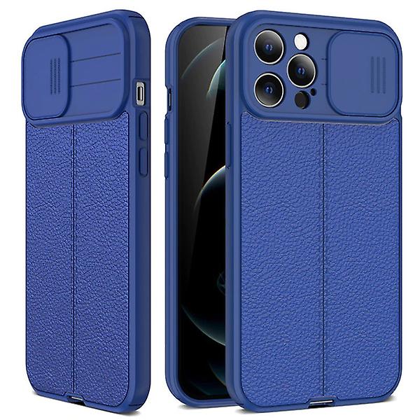 Litchi Pattern Pu Fenêtre Coulissante Soft Tpu Phone Case