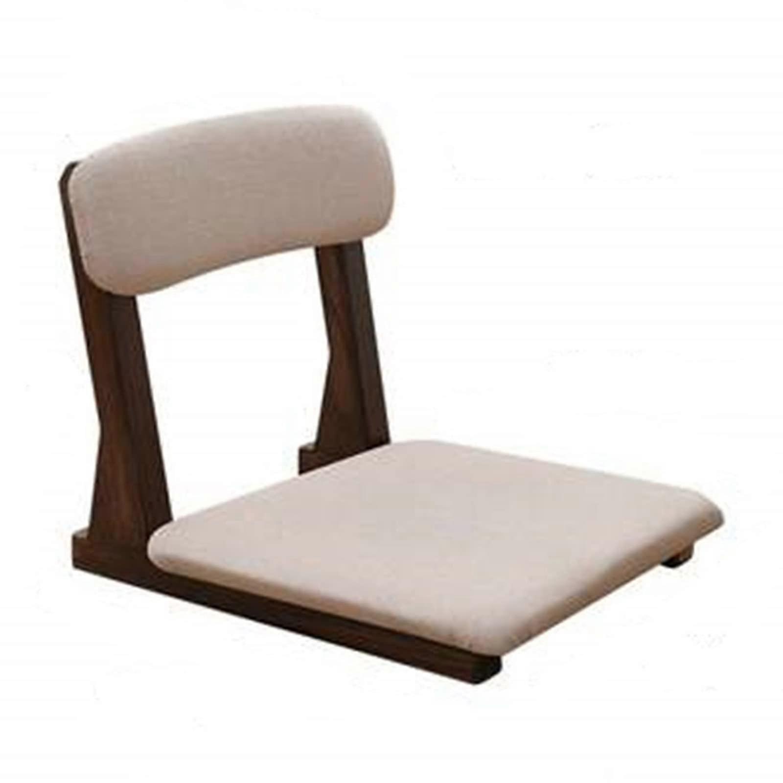 Floor Chair Solid Wood With Backrest, Legless Bay Window Seat, 45 x 36 x 40 cm