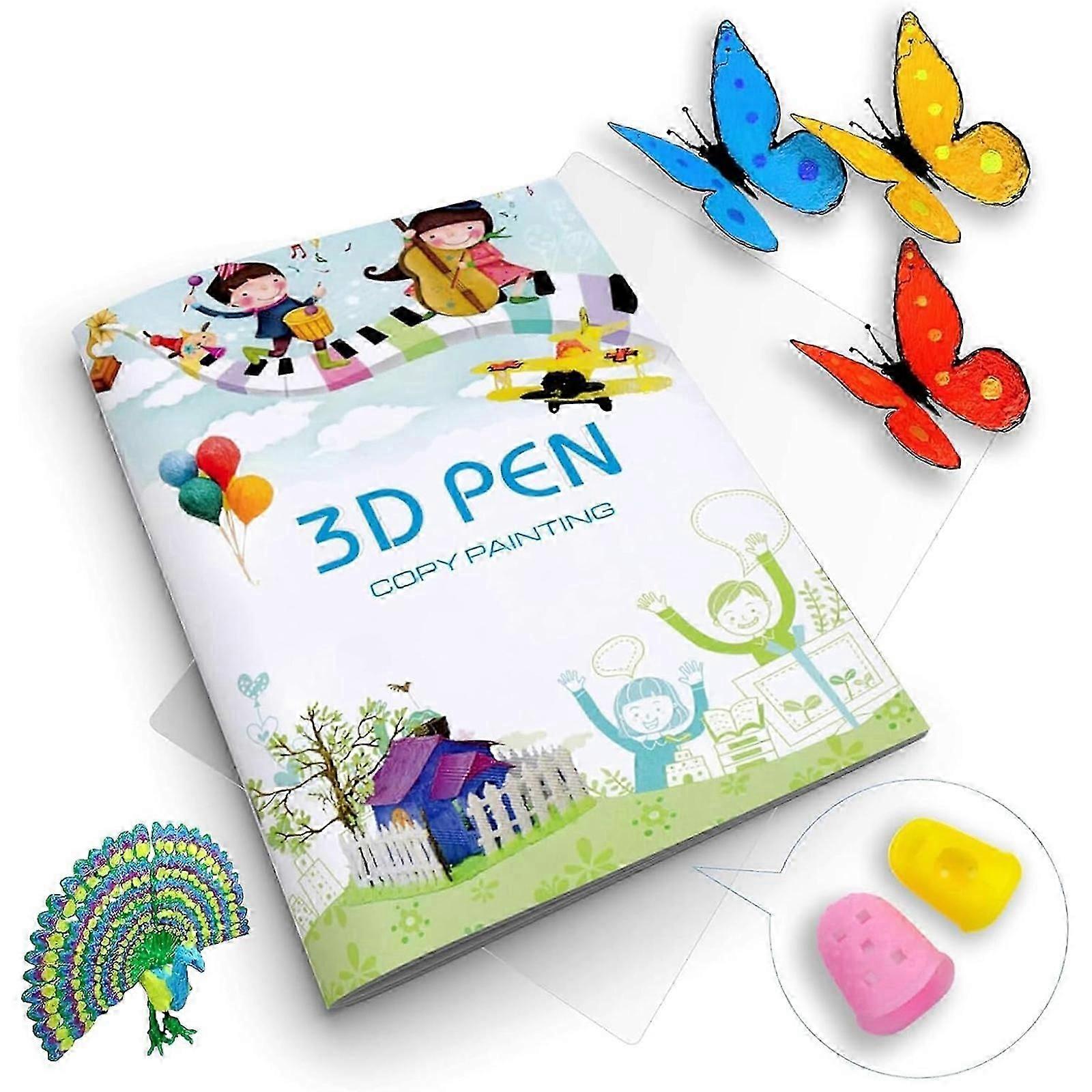 3Dペンテンプレート、22漫画パターン落書き描画、DIY 3D鉛筆テンプレート、子供用ギフト