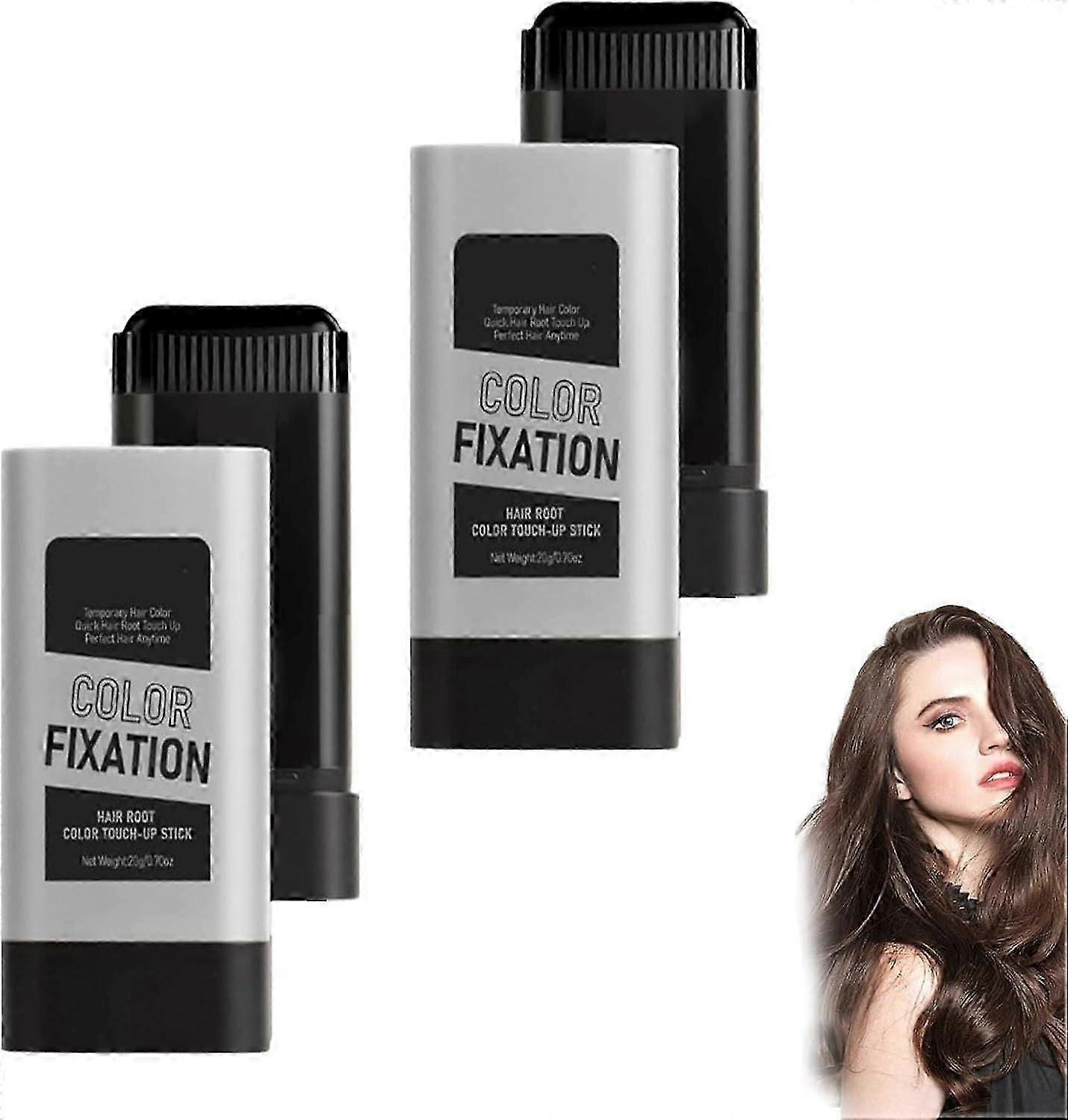 2Pcs Long Lasting Hair Color Stick, Instant Hair Color Stick with Built-In Comb, Upgraded Waterproof And Sweat-Proof Hairs Dye Combs For Gray Hairs Co