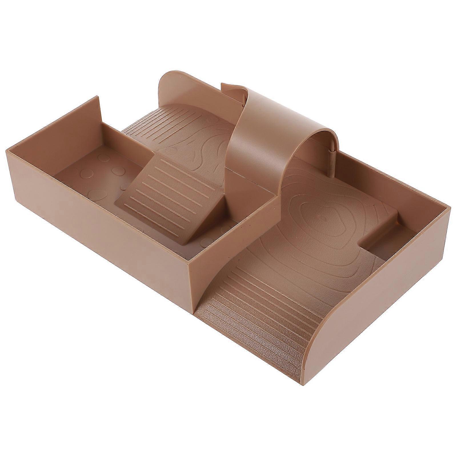 Chocolate Plastic Floating Platform for Pet Use Safe and Creative Fish Tank Decor 1 Piece