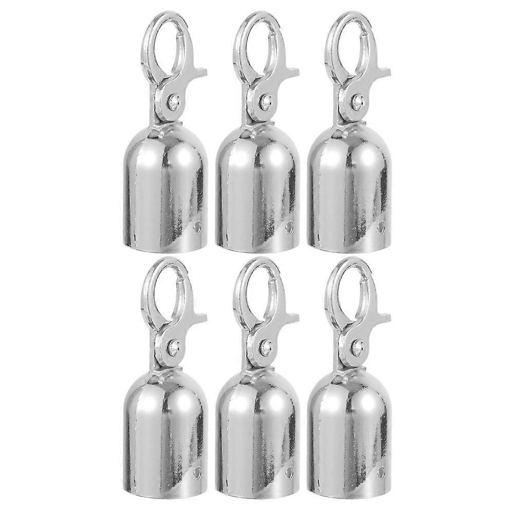 Cord End Stopper Metal Rope End Fittings Zinc Alloy Connecting Isolating Elegant Hook Shape 6Pcs