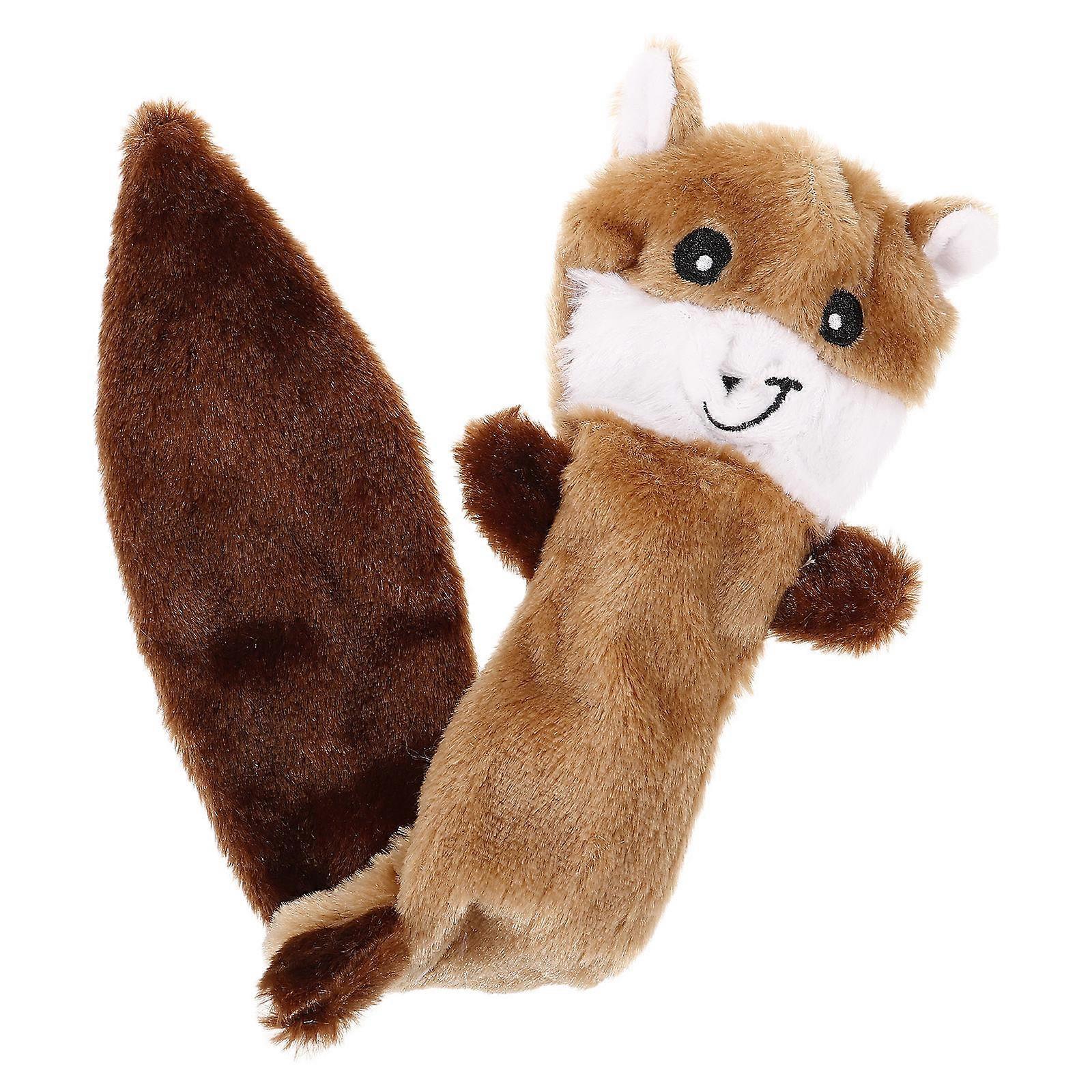 Squeaky Toys Plush Teething Toy Training Tool Raccoon Shape 1Set