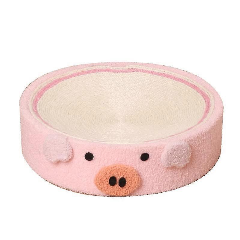 Kitten Scratching Post Cute Pig Cat Scratcher Woven Round Pad