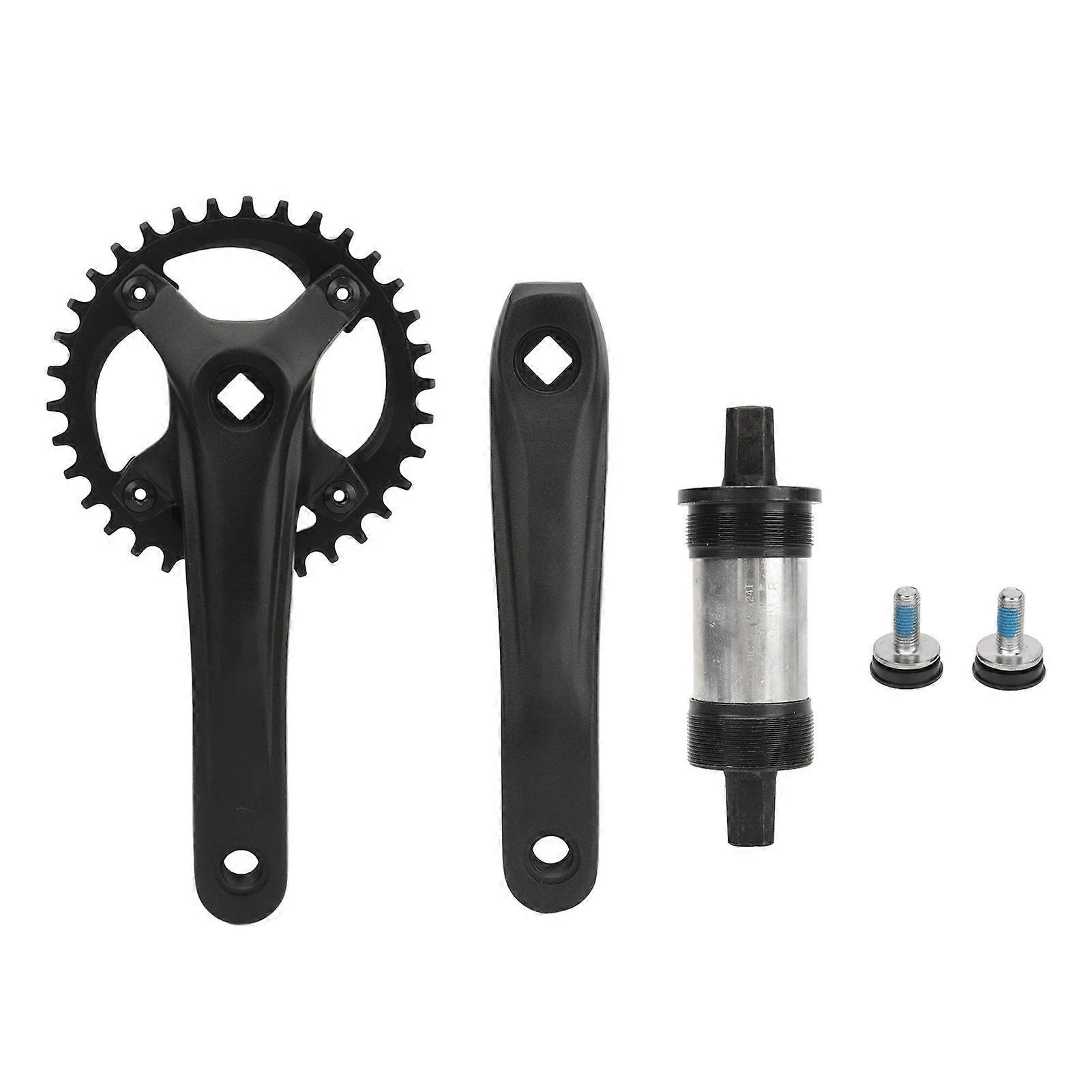 Mountain Bike Crankset 34T 104BCD Square Hole Crankset Positive Negative Chain Single Disc 712 Speed Conversion PartsYMQX)