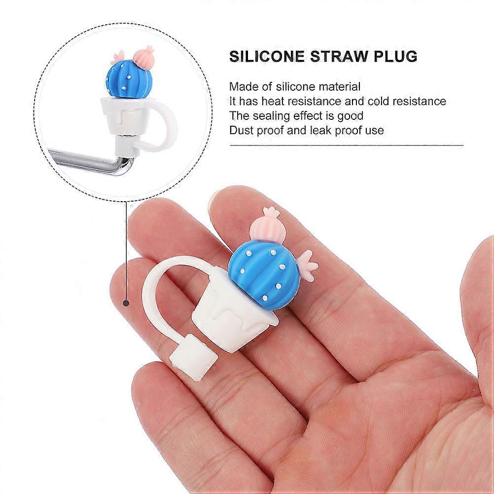 It seems like you're referring to a product description for **5pcs Silicone Straw Caps** – cartoon themed protective covers for straws. These are