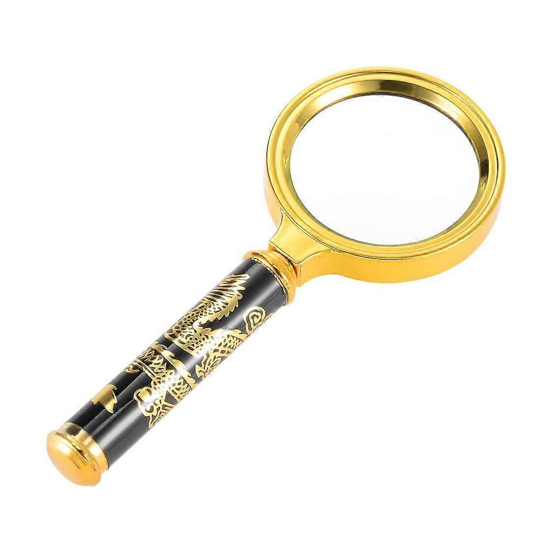 Lupe, 45 mm, 10x handheld magnifier, reading magnifier, 1000% with metal handle