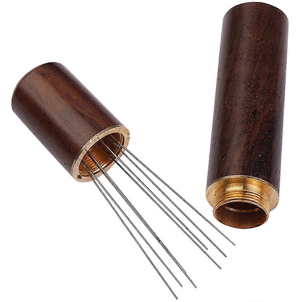Espresso Coffee Stirrer Coffee Stirring Tool with Wood Handle and Stand for Espresso Distribution
