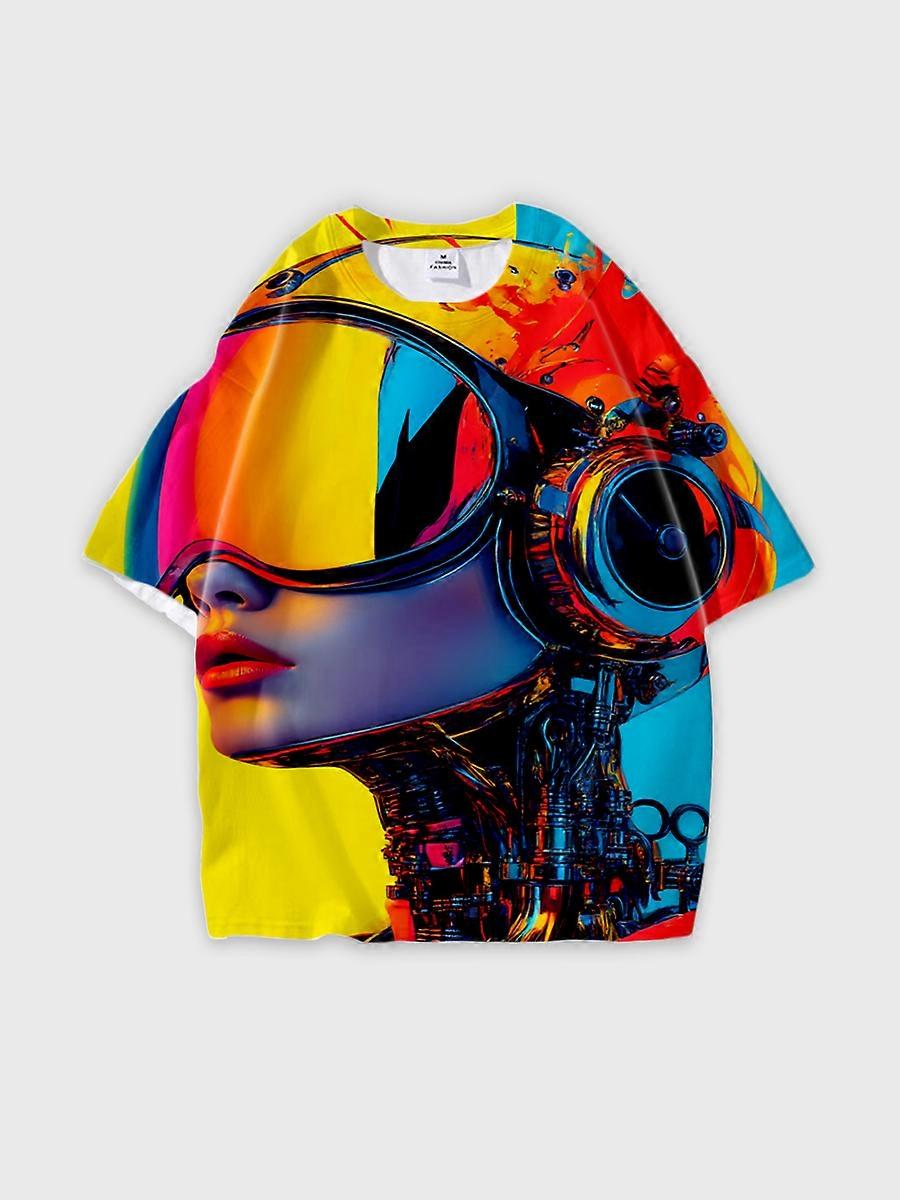 T-shirt round neck Pattern loose short sleeve JW2400