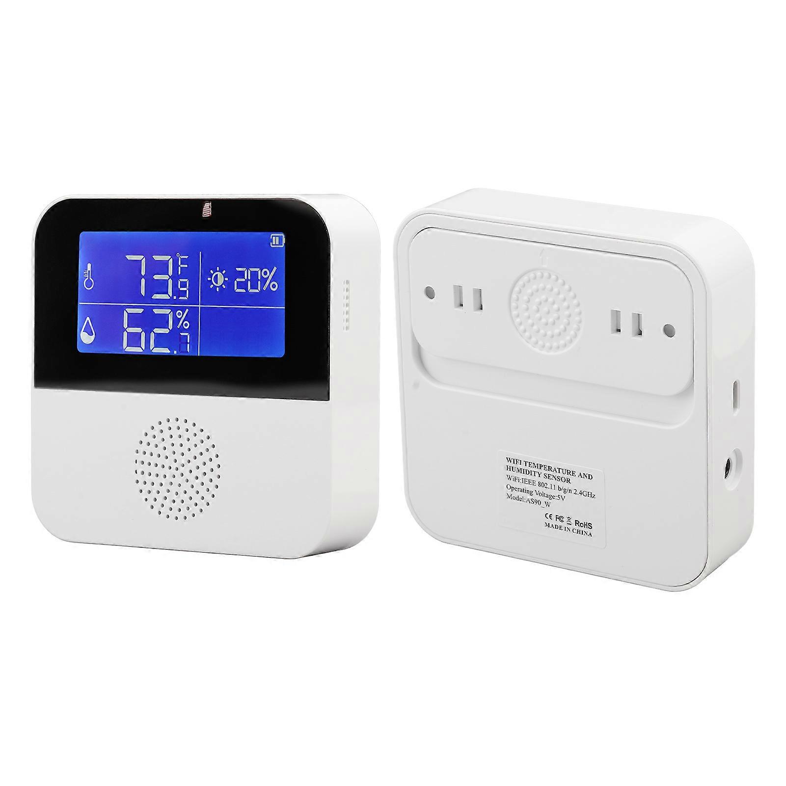 WiFi Humidity Temperature Sensor High Accuracy Smart Thermometer Hygrometer with 2.9 Inch LCD Screen 