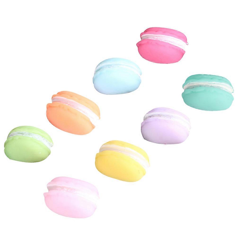 Resin Refrigerator Magnets Macaron Cake Shape Fridge Magnet Sticker Resin Kids Decorative 8Pcs