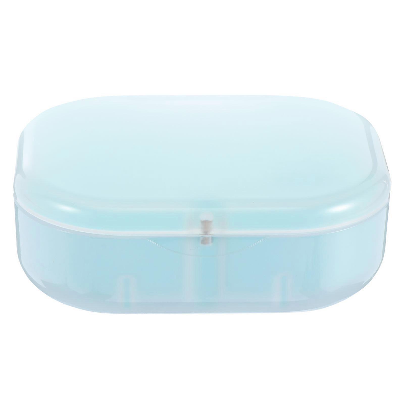 Denture Storage Container Green Silicone PCTG Lightweight Portable Case for Storing Retainers