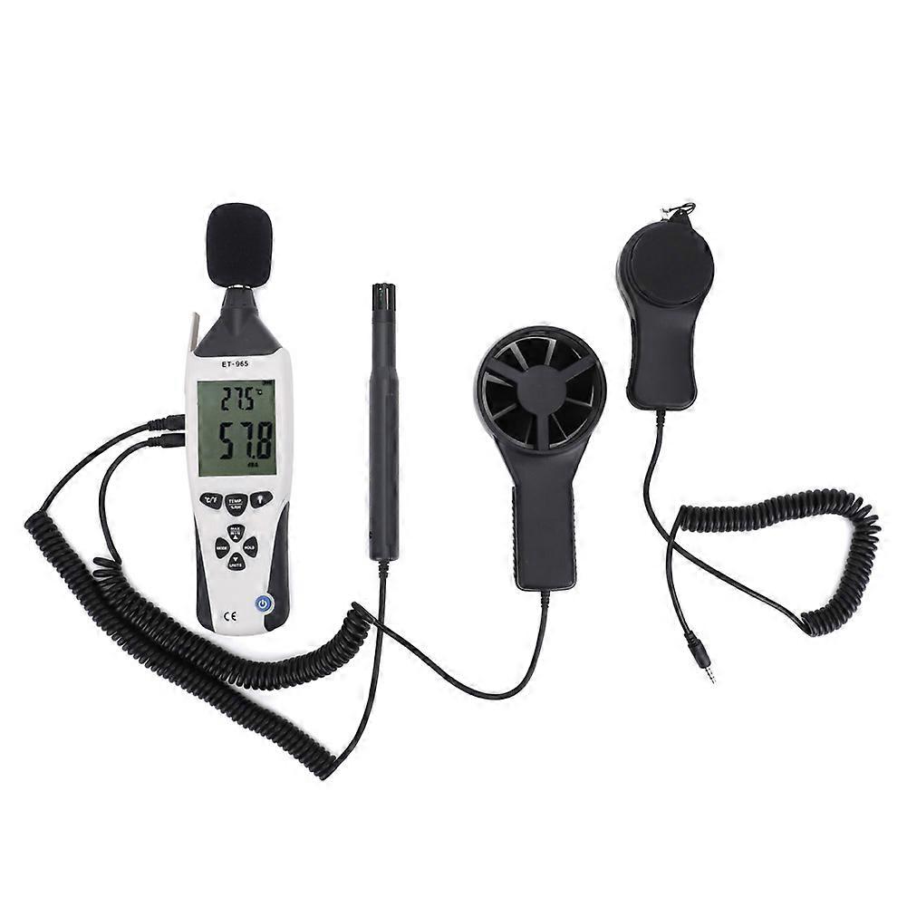ET-965 5in 1 Environmental Meter Temperature Humidity Wind Speed Sound Level Tester Meter Illuminometer