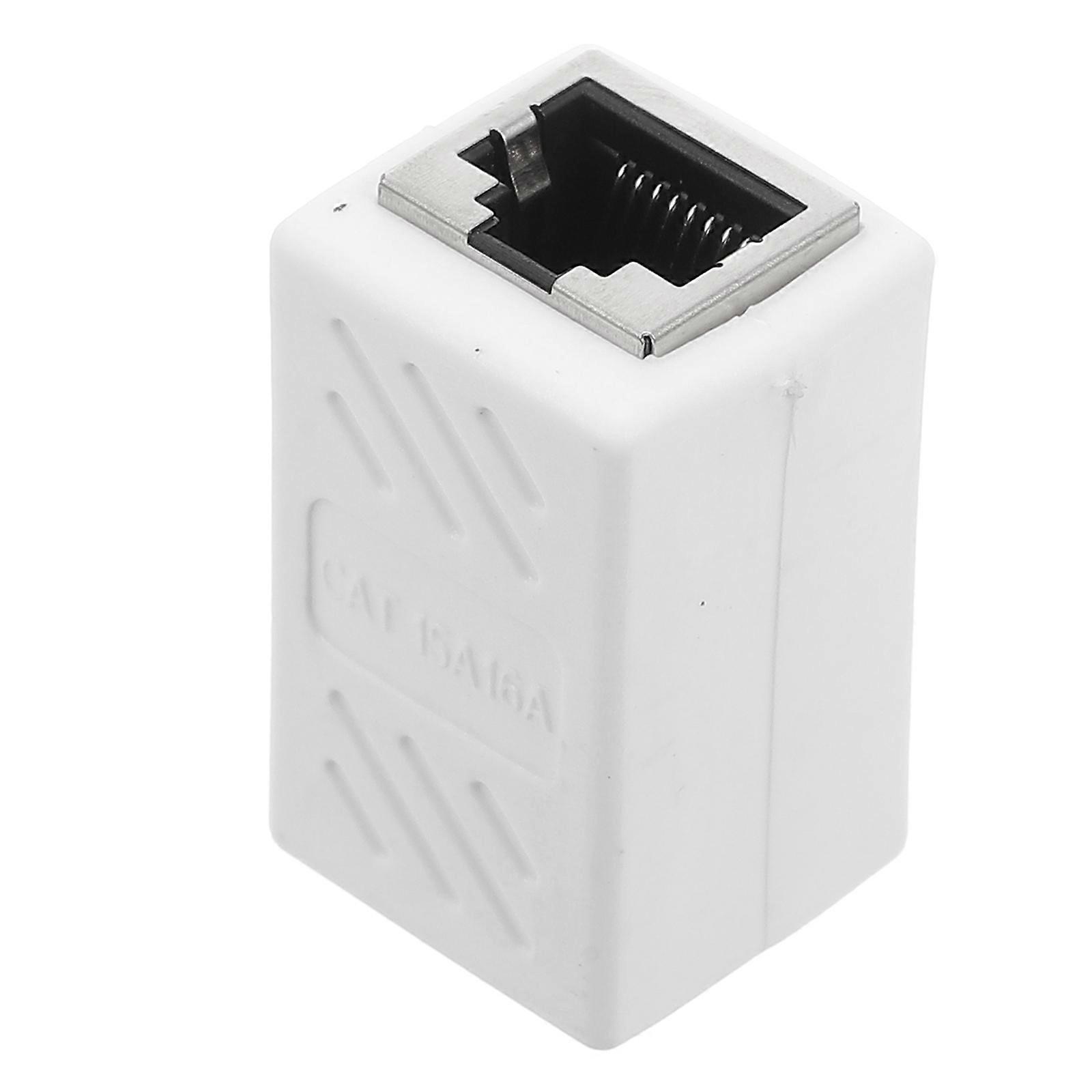 Network Cable Connector Quick Connect Wire Adapter Female Extension Cord Coupler Outdoor Ethernet Adaptor Network Extender White Plastic