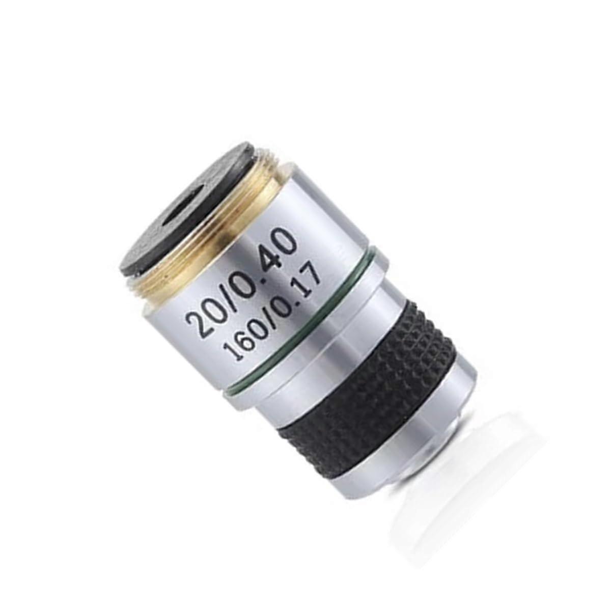 Microscope 4X 10X 20X 40X 60X 100X RMS Thread Objective Biological Microscope Achromatic Objective 185mm Achromatic Objective (20X)