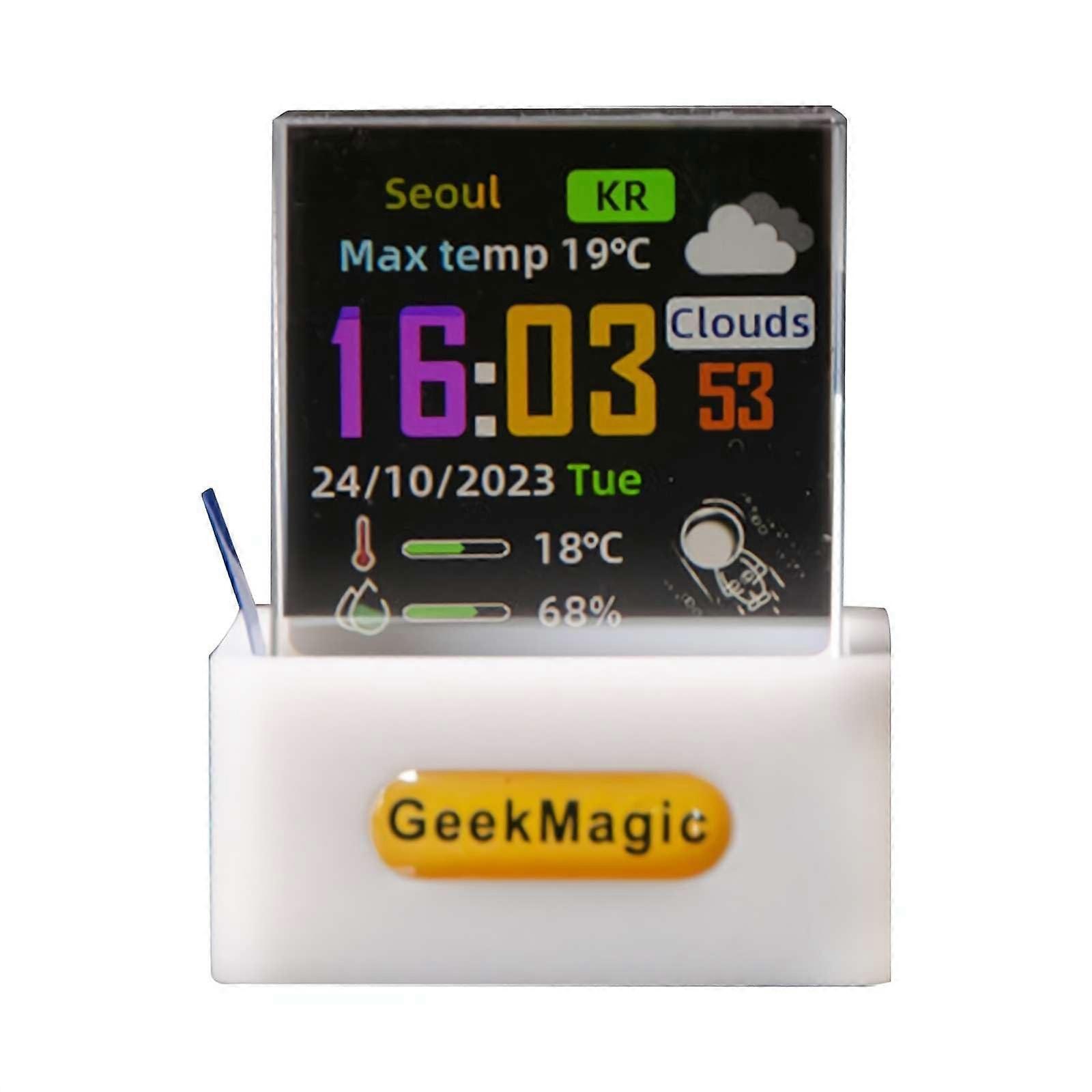GeekMagic Mini 3D Hologram Cube Display, Smart Weather Station, Digital Clock, WiFi Holographic Crystal