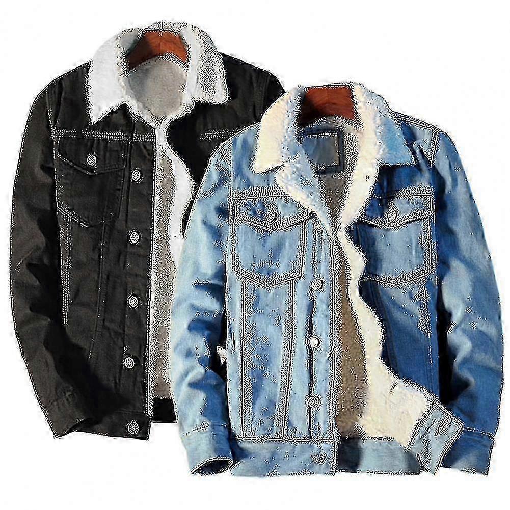 Thickened Denim Jacket with Fleece Lining for Men Ideal for Autumn & Winter (for yujia) 2025