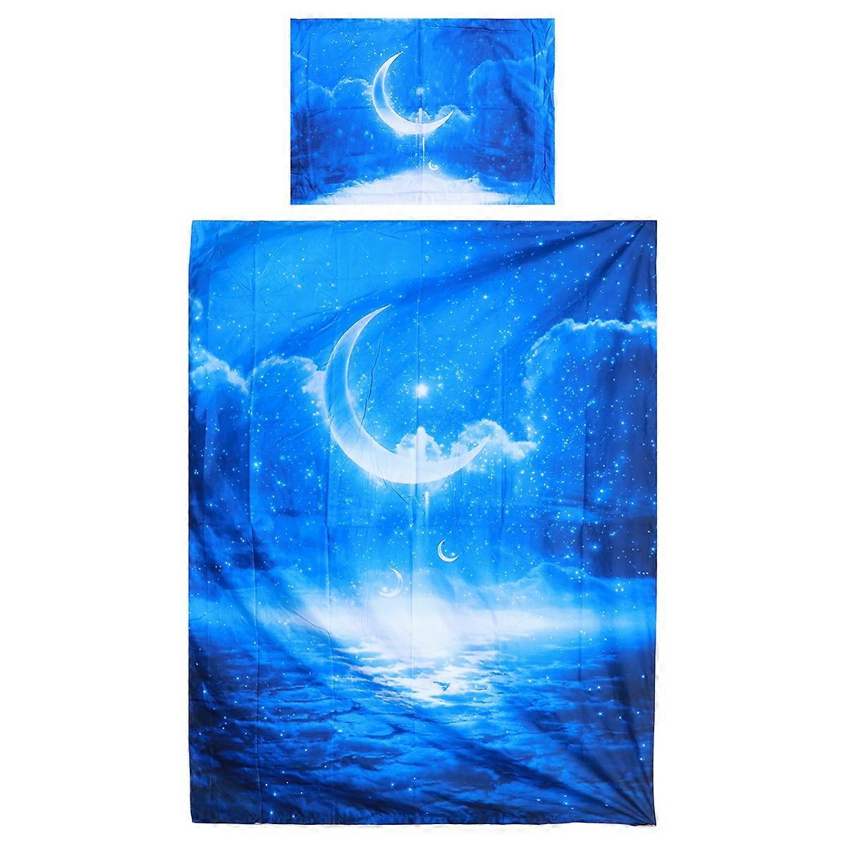 Bedspread Duvet Cover Set Sweat-Absorbent Easy to Clean 150 x 215cm 2Pcs Blue