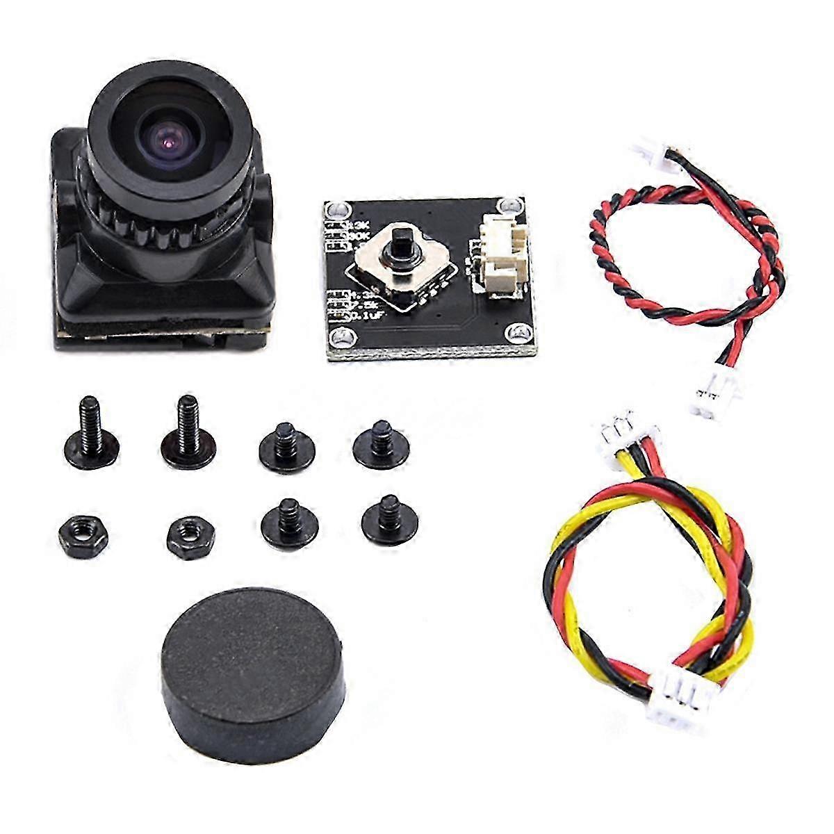 FPVカメラHD 1500TVL 2.1MM広角、FPV RCレーシングドローンアクセサリー用OSD調整ボード付き、BlackBlack SZRH AW