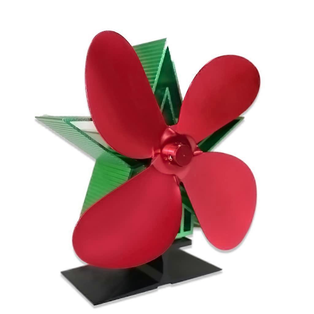 Wood Stove Fan Auto Sensing Heat Powered Compact Size Green Finish For Home Use