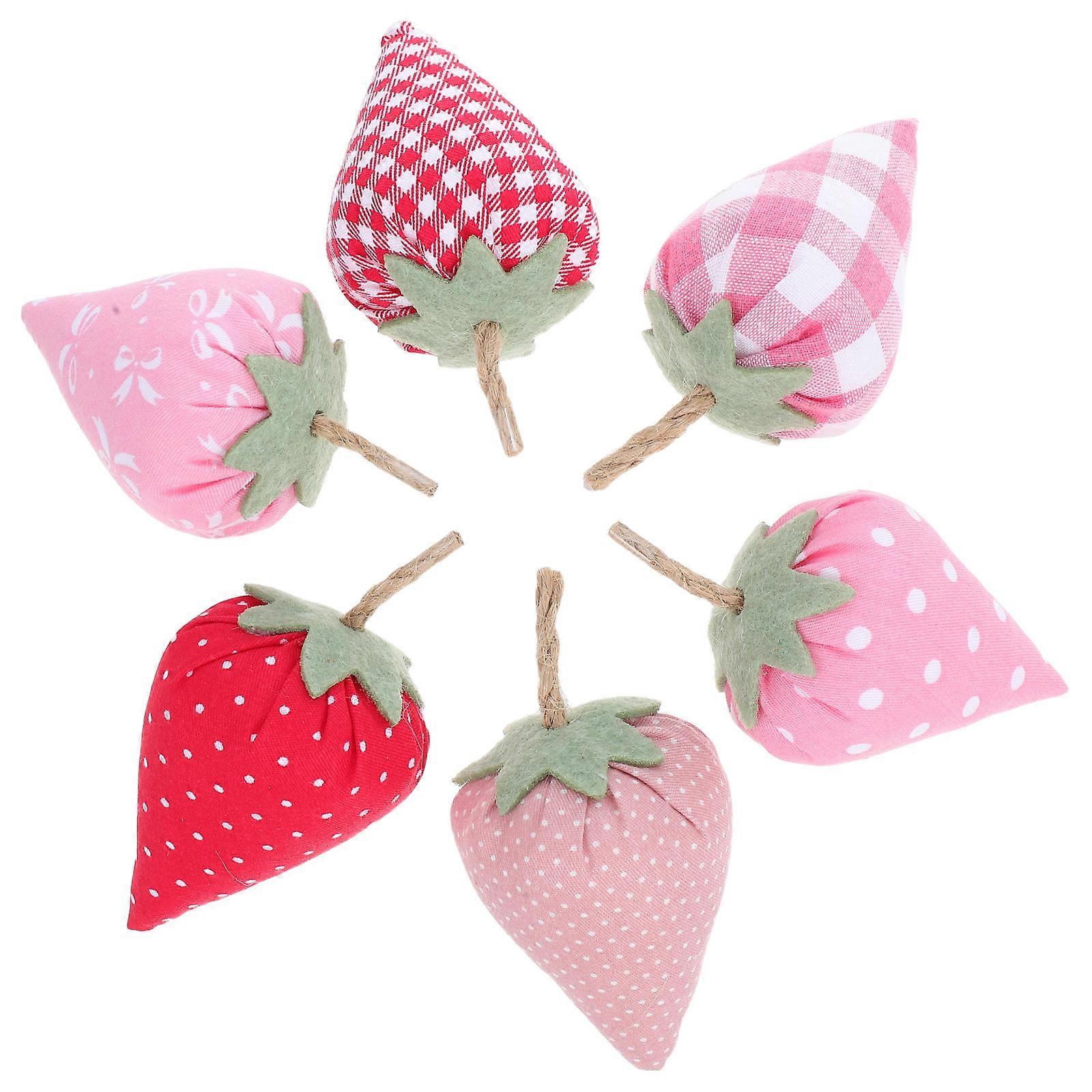 6pcs Artificial Strawberries Realistic Decorations for Home, Spring Summer Parties and Photography Props
