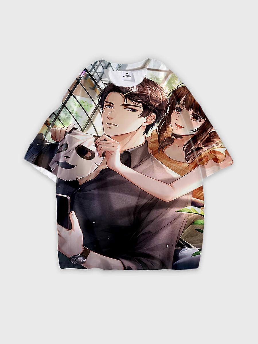 T-shirt round neck Role Pattern loose short sleeve E1590