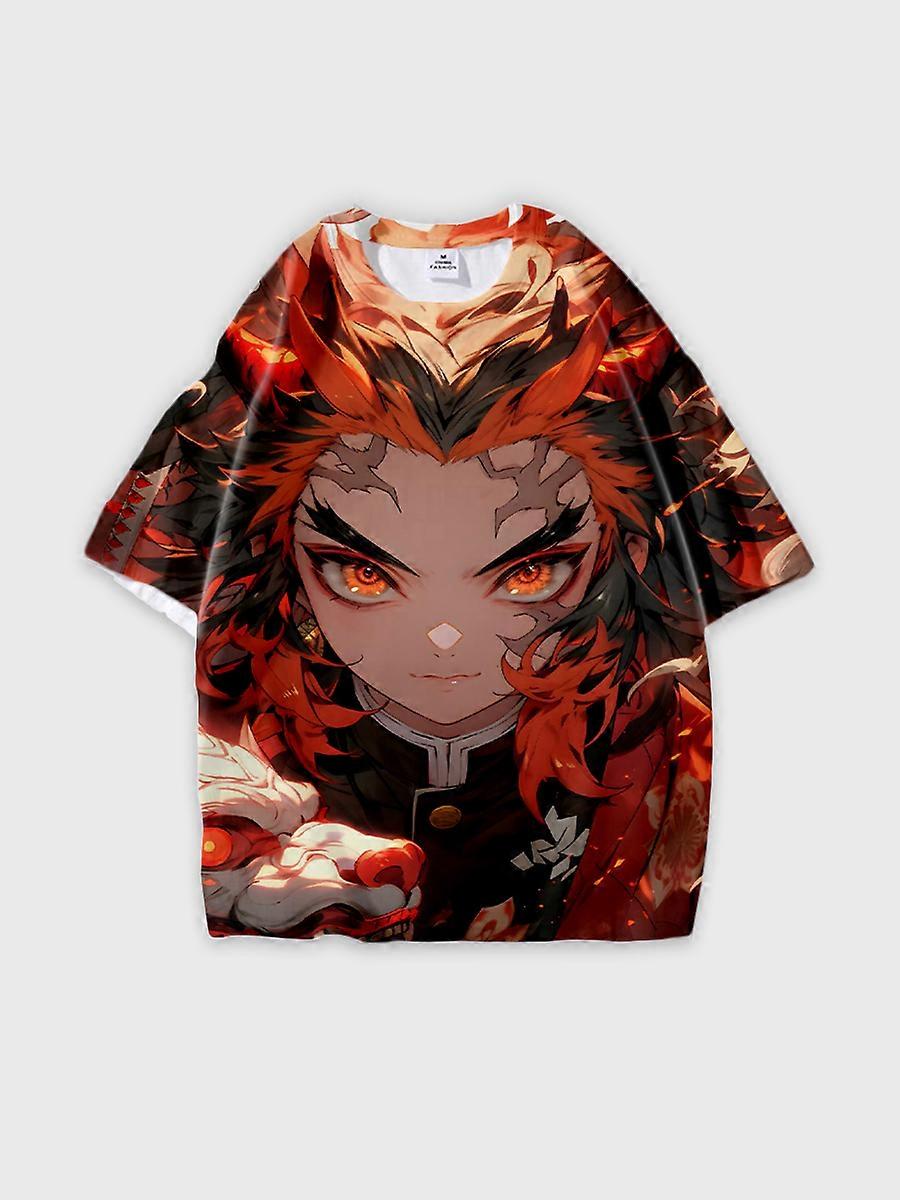 T-shirt round neck Character Pattern loose short sleeve P2880
