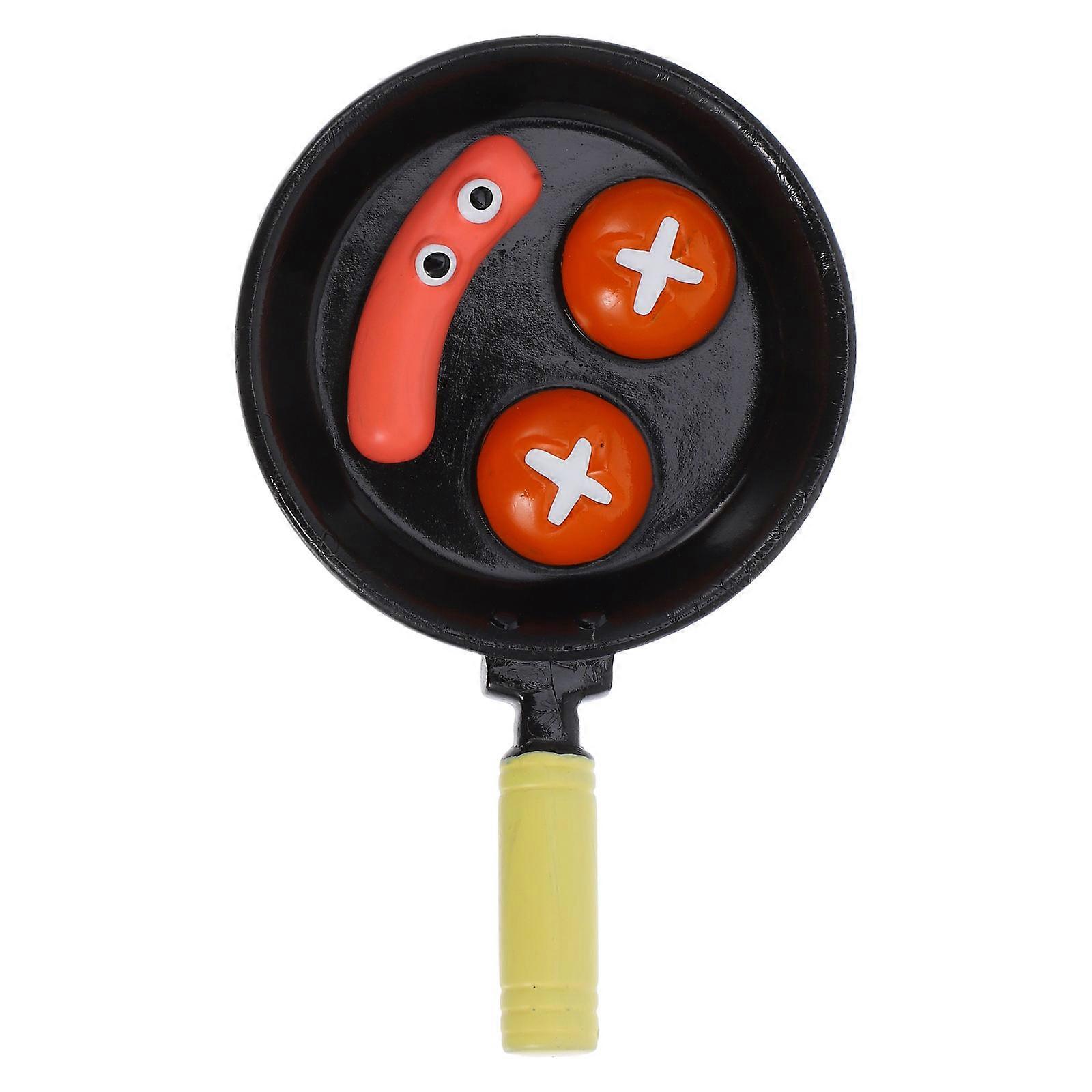 Black Miniature Frying Pan Adornments for Playing Made of Iron Adding Creativity to Doll House Scenes 6.5 inch
