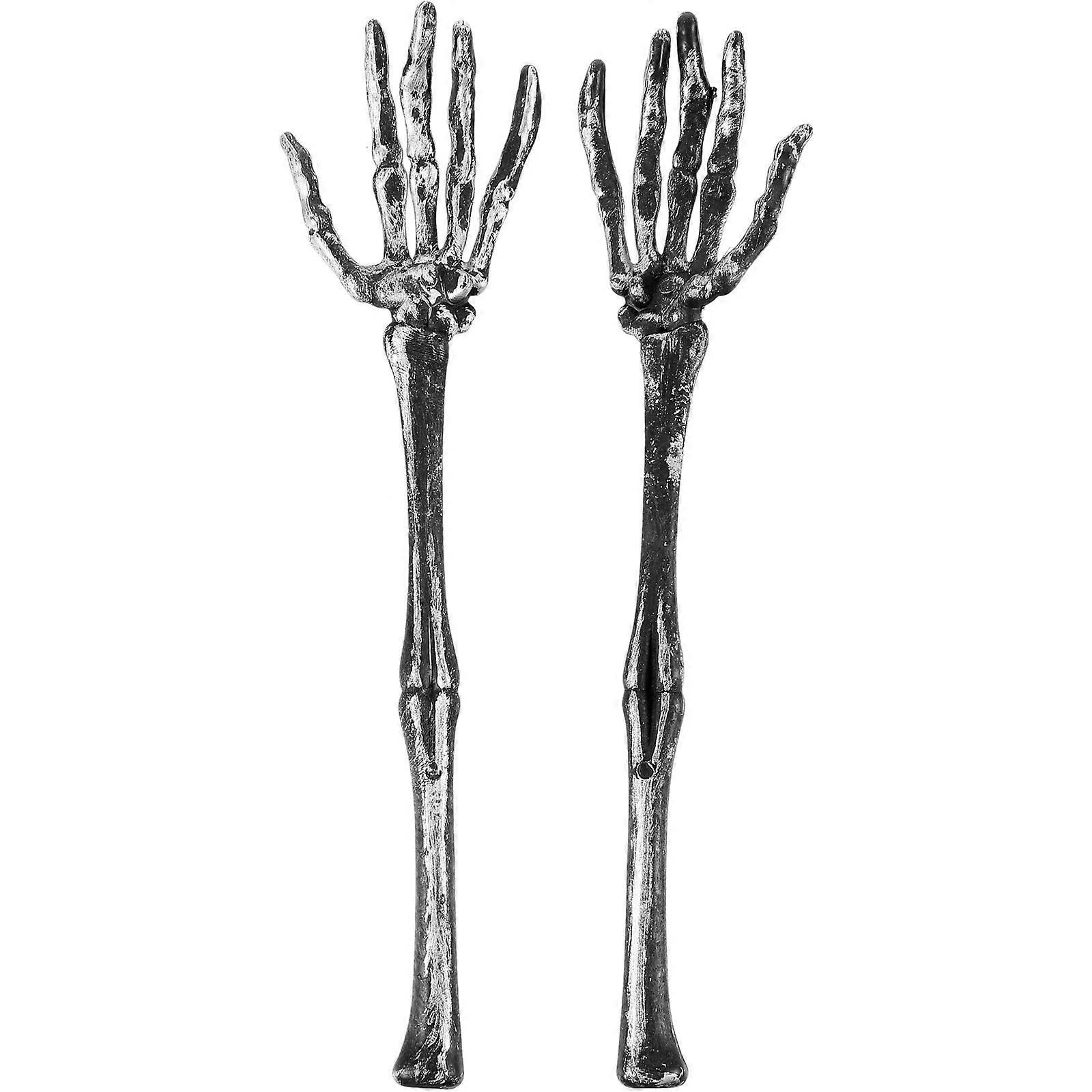 Skeleton Arm Stake Halloween Prop Scene Setting Plastic 32X8CM 1Pair